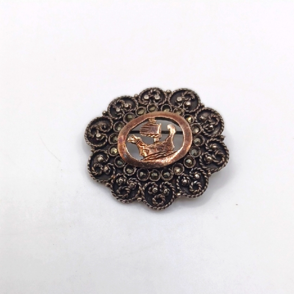 Greece Handmade 800 Silver Brooch